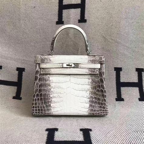 Elegant Hermes Himalaya Crocodile Leather Kelly Bag 25CM - H Factory Birkin