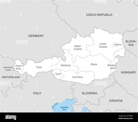 Austria map political hi-res stock photography and images - Alamy