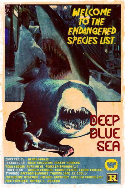 60s and 70s Vintage Art — Vintage poster of Deep Blue Sea 1999