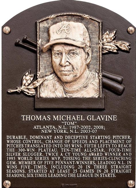 Tom Glavine HOF plaque | Nationals baseball, Atlanta braves, Braves ...