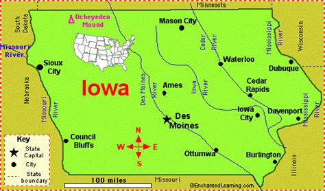 Iowa: Facts, Map and State Symbols - EnchantedLearning.com