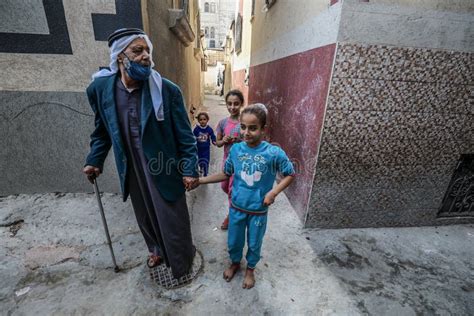 Palestinians in the Streets of Rafah Refugee Camp in the Southern Gaza ...