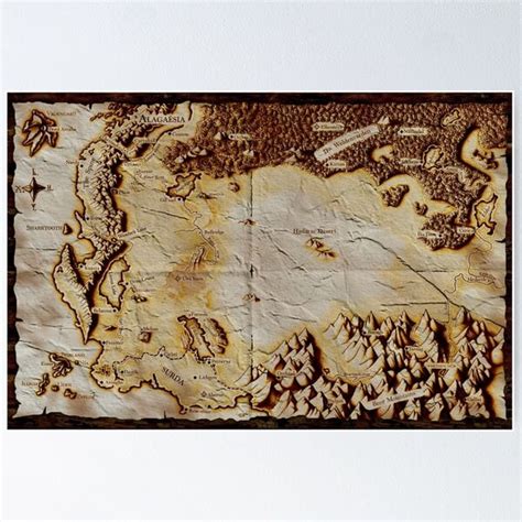 A NEW Old folded map of Alagaësia (with background) Poster - Walmart.com