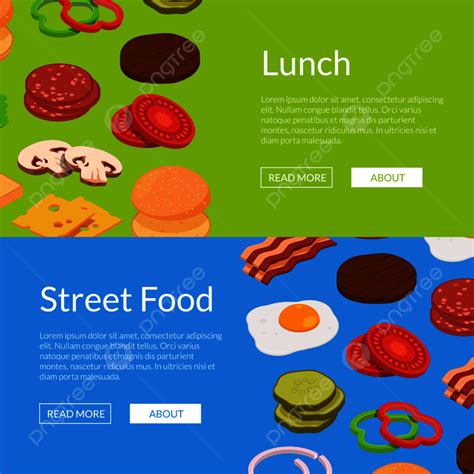 Vector Isometric Burger Ingredients Web Banner Templates Illustration Template Download on Pngtree