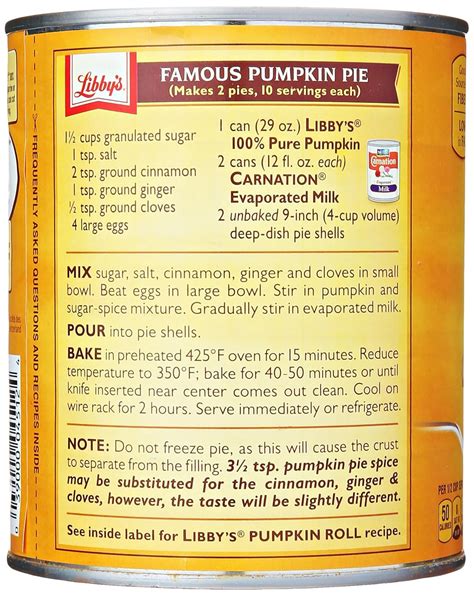 libby's pumpkin pie mix directions