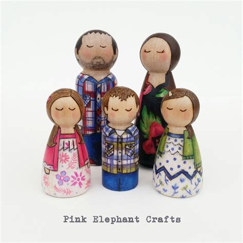 Peg dolls family of five - Doli Dwt