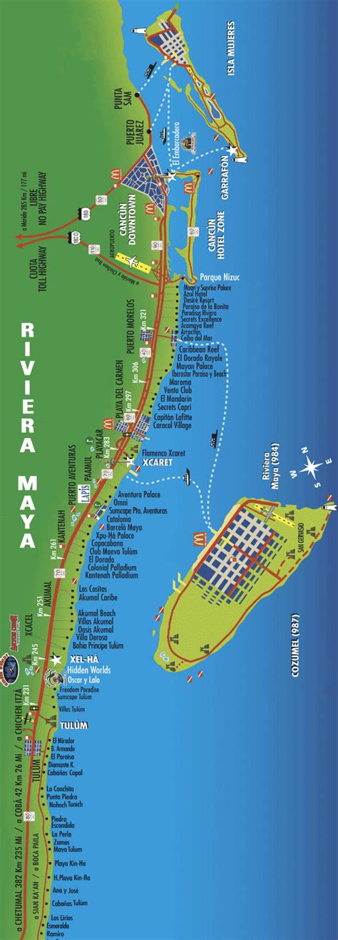 Map of Riviera Maya | Mexico travel, Cancun trip, Mexico tourist