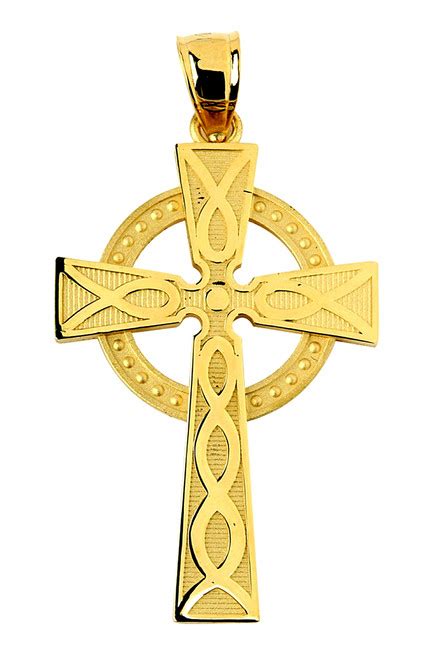 Yellow Gold Celtic Cross Charm