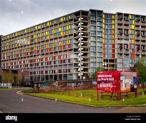 Detail of Park Hill flats Sheffield England UK a listed building opened in 1961 and undergoing ...