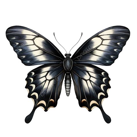 Digital Drawing Of A Butterfly With Black Wings, Black Butterfly ...