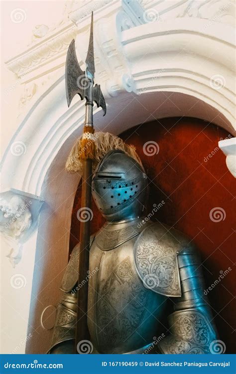 Medieval Knight Armor with Halberd Stock Image - Image of security ...