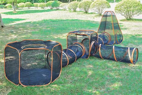 NURCIX 6 IN 1 Outdoor Cat Enclosures Portable Cat Tent with Cat Tunnel, Cat Playpen Play Tents ...