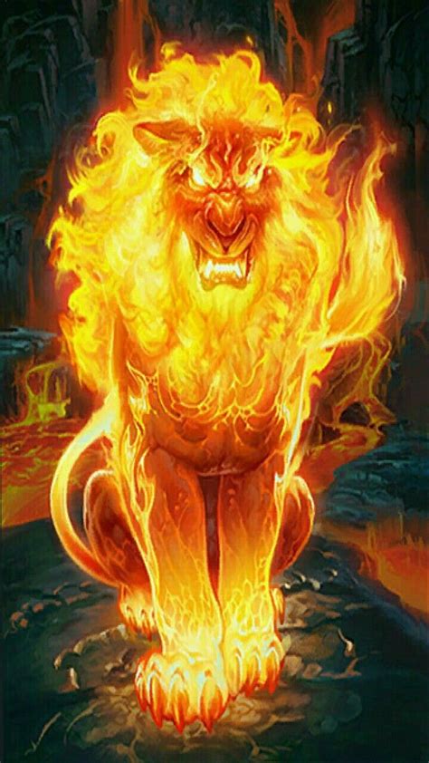 Fire Lion | Mitolojik yaratıklar, Fantastik yaratıklar, Kürklü sanat