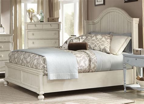 Newport Antique White King Panel Bed from American Woodcrafters (3710 ...