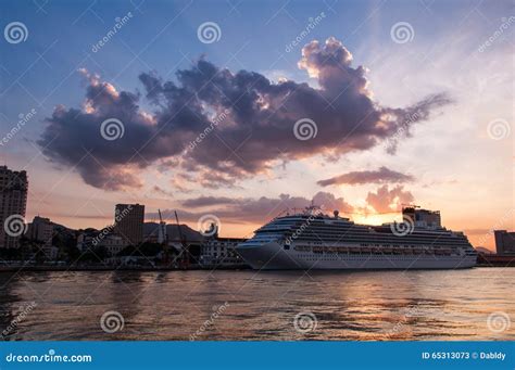 Cruise Ship in Harbor stock image. Image of climate, vacation - 65313073