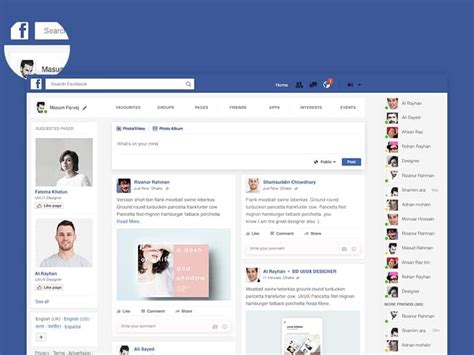 Facebook Home Page Redesign | Design Ideas