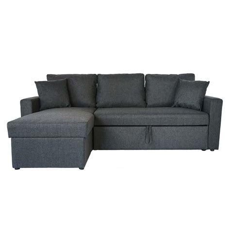 Paisley Small Sectional Sofa with Storage and Pullout Sleeper Ottoman ...
