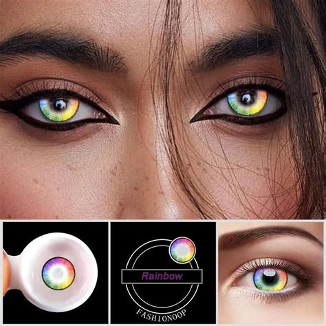 Eye Circle Lens Rainbow Flash Colored Contact Lenses A1153 – Fashionoop | Contact lenses colored ...