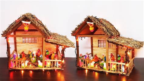 How to Make Christmas Crib | Nativity Scene | Simple and Easy Crib ...