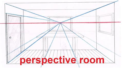 Linear Perspective Drawing Lesson 5/6 - Drawing a Room In Perspective Tutorial - 1 Point ...