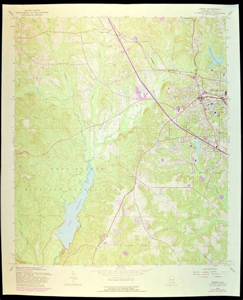 Ozark Map Of Ozark Alabama Art Print Wall Decor Large Topographic - Usgs Printable Maps ...