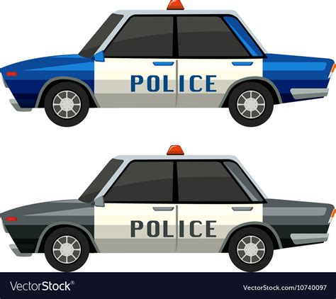 Police cars in two different colors Royalty Free Vector