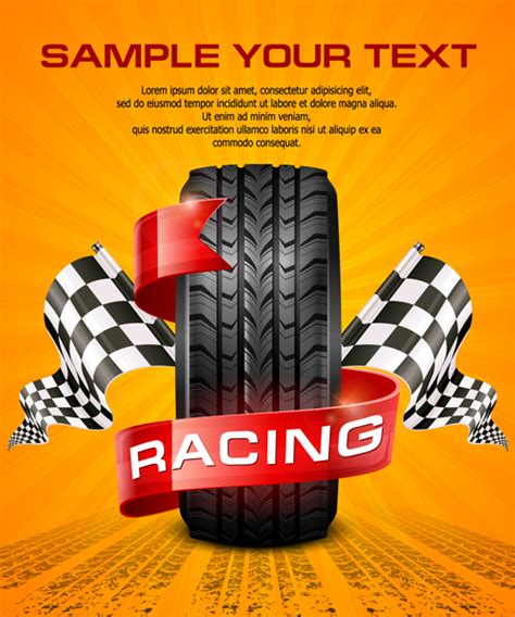 Racing poster creative vector material 04 - Vector Cover free download