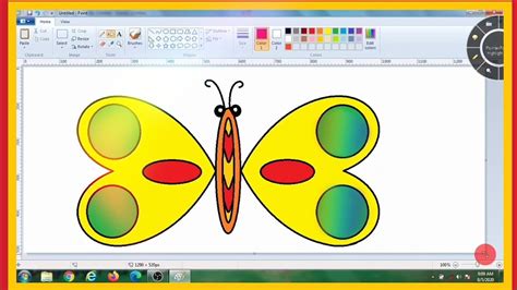 How to Draw A Butterfly Drawing in MS Paint | COMPUTER WORLD CLASSROOM | MS Paint Tutorial - YouTube