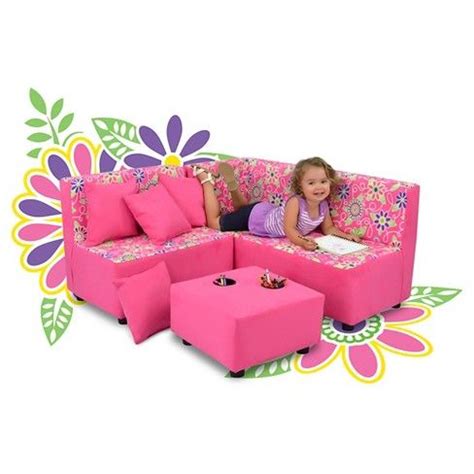 Kid's 7-Pc. Sectional Set - Daisy Doodle With Passion Pink - Kangaroo ...