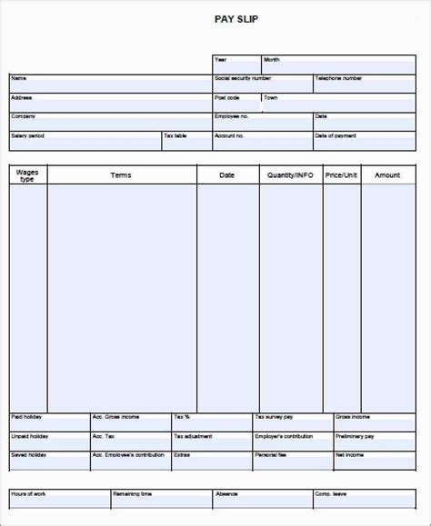 Free Printable Pay Stub Template Word Canadian Canada With Regarding Free Pay Stub Template Word ...