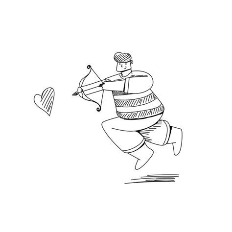 Premium Vector | Doodle drawing cupid valentine's day