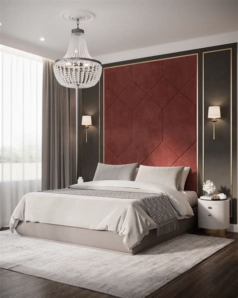 red accent wall bedroom | Interior Design Ideas