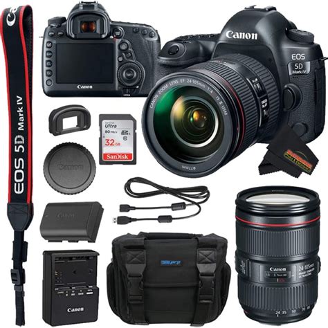 Canon EOS 5D Mark IV DSLR Camera with 24-105 mm F/4l II Lens +32GB SD +Buzz-Photo Bundle ...