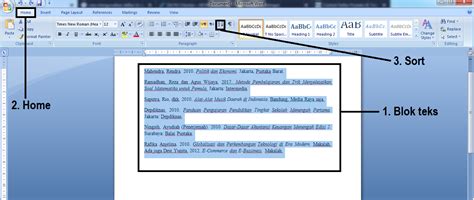 Cara Mengurutkan Daftar Pustaka Sesuai Abjad di Word - Blogger Toraja