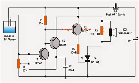 Simplest Tilt Sensor Switch Circuit | Circuit Diagram Centre