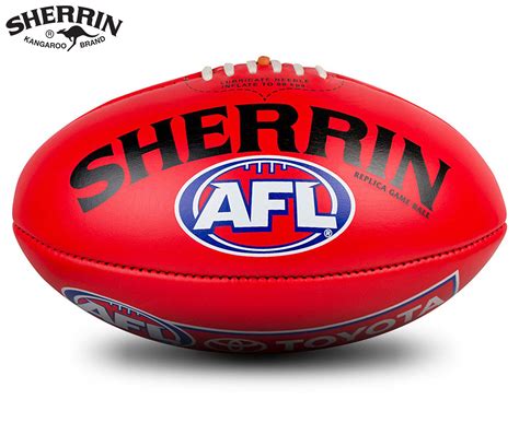 Sherrin AFL Replica Size 5 Leather Game Football - Red | Catch.com.au