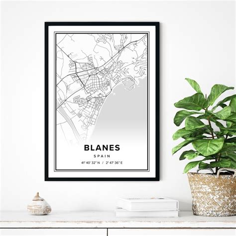 Map of Blanes Map of Spain Blanes Map Print Blanes | Etsy