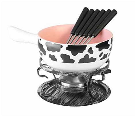 Artestia Ceramic cheese fondue pot Set, fondue set,Six Fondue Forks ...