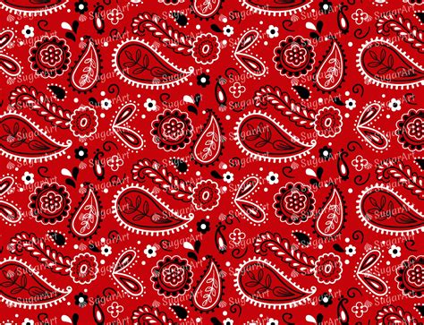 Red Paisley Bandana Edible Fabric EF026 | ubicaciondepersonas.cdmx.gob.mx