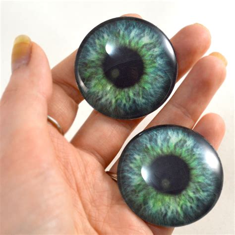 Teal Green Fantasy Human Glass Eyes – Handmade Glass Eyes