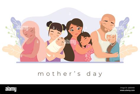 happy mothers day card with characters Stock Vector Image & Art - Alamy