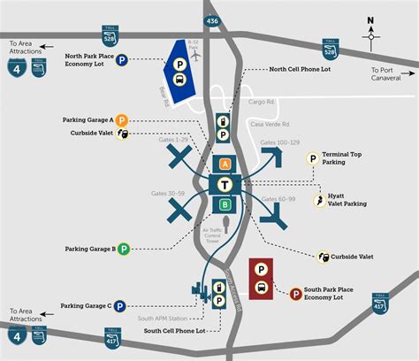 MCO airport map - Orlando MCO map (Florida - USA)