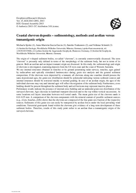 (PDF) Coastal chevron deposits - sedimentology, methods and aeolian versus tsunamigenic origin ...