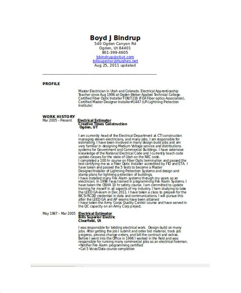 Electrician Resume Template - 12+ Word, Excel, PDF Documents Download