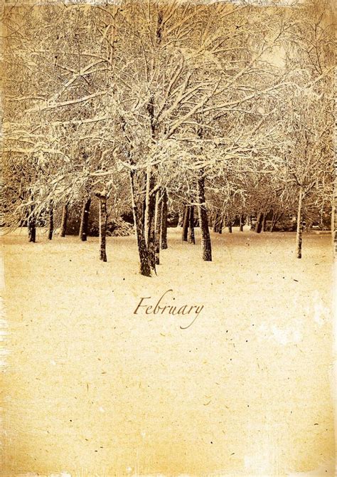 Calendar Retro. February. Vintage Winter Landscape Stock Image - Image ...