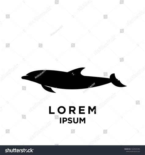 Dolphin Black Silhouette White Background Isolated Stock Vector (Royalty Free) 1420925393 ...