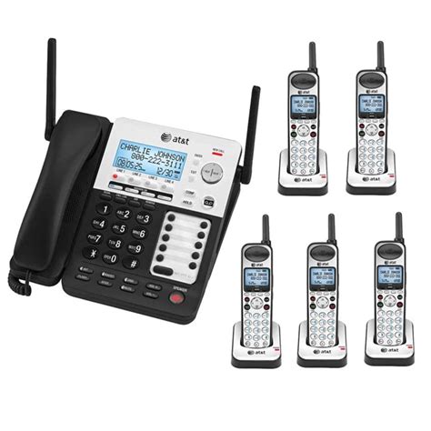 Shop AT&T SB67118 4-Line Extendable Range Corded-Cordless Small Business Phone System with Five ...