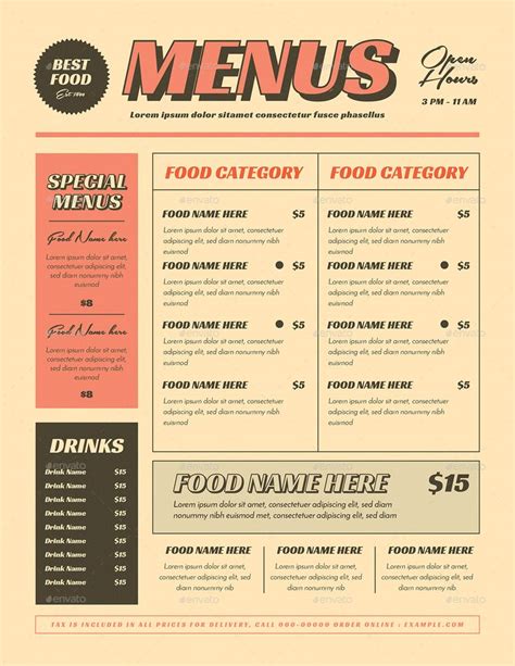 Retro Menus | Menu design, Cafe menu design, Restaurant menu design