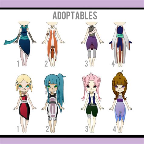 ADOPTABLES ~ Naruto Outfits / OCs [CLOSED] by rallu-chan on DeviantArt