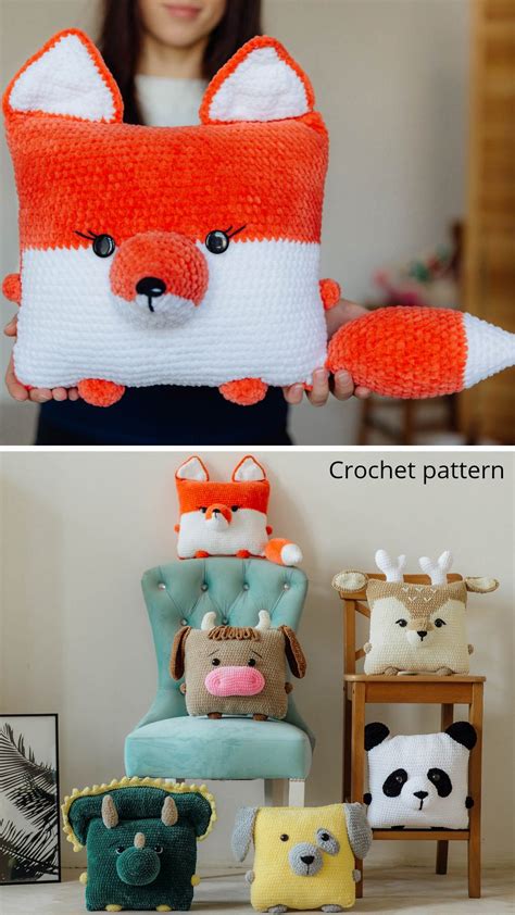 Crochet pattern pillow, amigurumi pet pattern, crochet animal, crochet ...